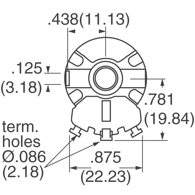 026TB32R253B1A1 CTS Electrocomponents  Rotary Potentiometers Rheostats